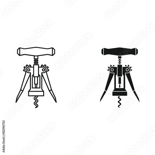 Two corkscrew icons one outline one silhouette