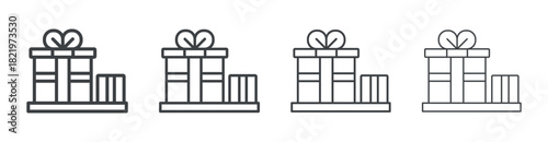 Gift Box icon outline style vector. outline icon set.