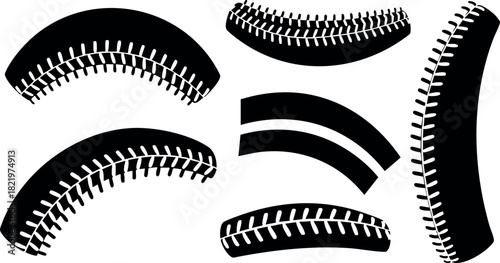 Black silhouette set of different tire tracks vector illustration