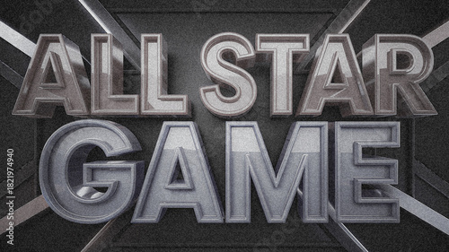 3D Metallic All-Star Game Text Effect on Dark Background