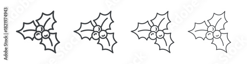 Mistletoe Branch icon outline style vector. outline icon set.