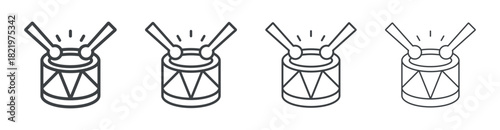 Toy Drum icon outline style vector. outline icon set.