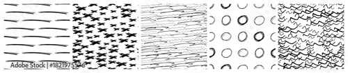 Set of seamless patterns with scribble smears