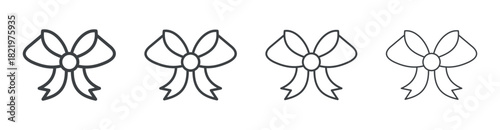 Ribbon Bow icon outline style vector. outline icon set.