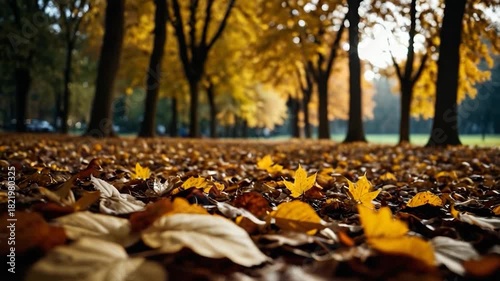 Wallpaper Mural Autumn leaves scattered on the ground Torontodigital.ca