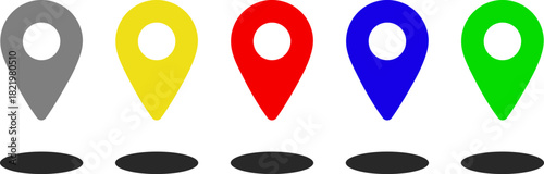 Flat Style Location Marker with Soft Shadow