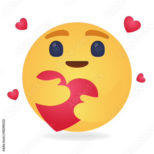 Vector emoticon with hearts