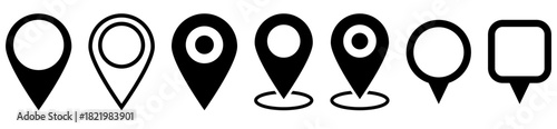 Collection of map pin icons