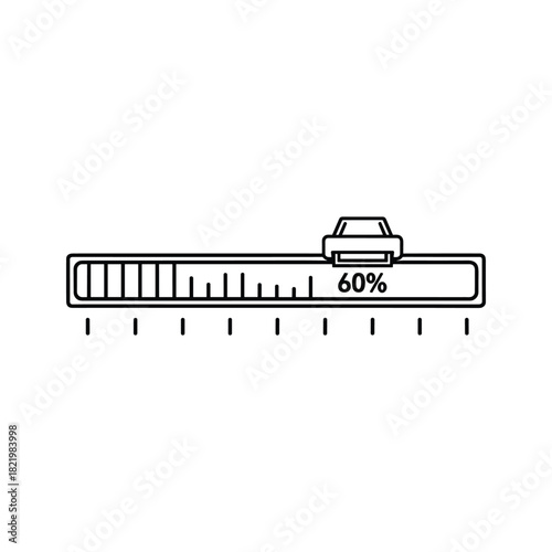 Progress bar with car icon indicating sixty percent completion