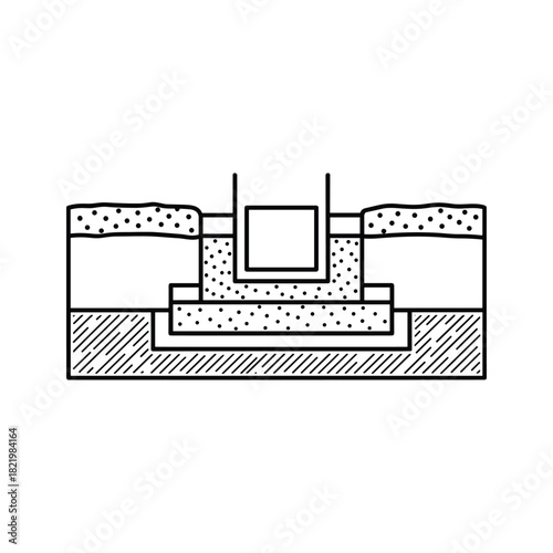 Underground drainage system cross section structure diagram outline