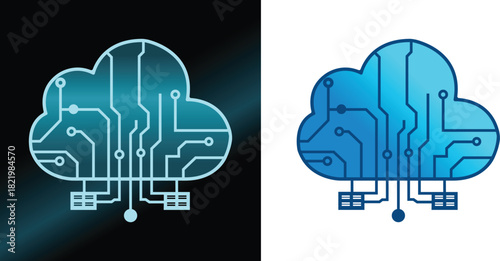 unique AI cloud server icon