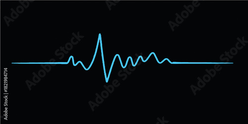 Green EKG line showing heartbeat pulse on a medical monitor graph illustration