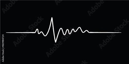 Heartbeat cardiogram on medical monitor graph line wave vector illustration