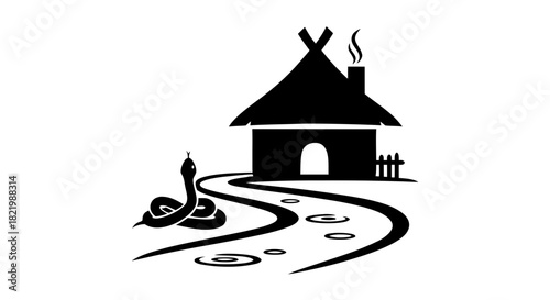 Castle on the hill vector illustration icon design for estate construction building architecture landscape