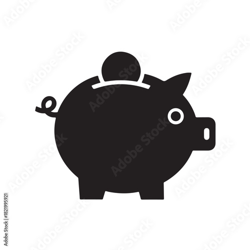 Piggy Bank Icon – Money Saving Symbol for Finance, Budgeting, and Banking Designs