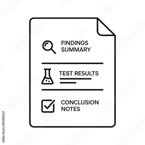 Science research report document outline with findings and results