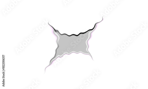 Abstract digital glitch tear frame or hole graphic