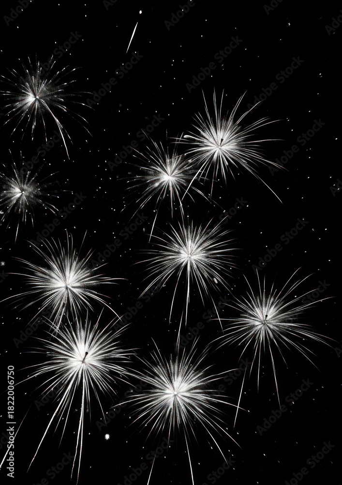 Naklejka premium Aesthetic Photography of fireworks outdoors motion night.