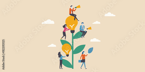 Business team growing ideas and innovation together for success