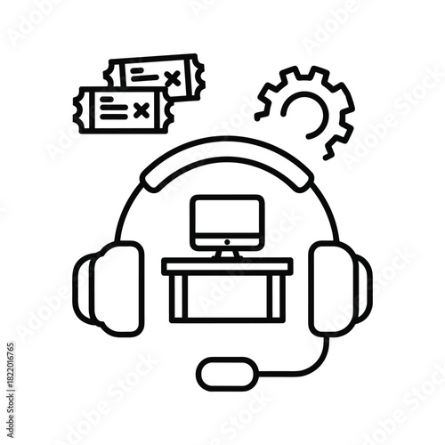 Geometric line art icon of a person in a warrior yoga pose