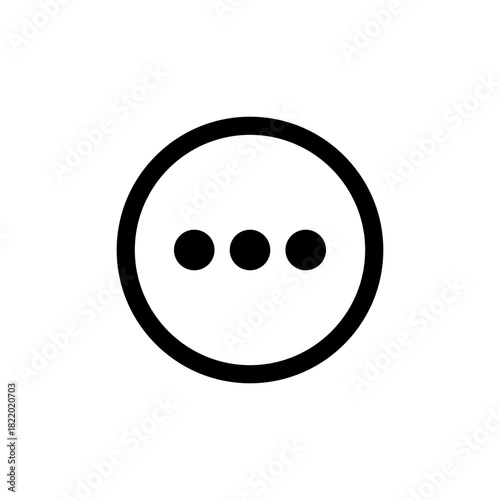 More options icon with three horizontal dots inside a circle, representing a menu, settings, or additional content in user interfaces.