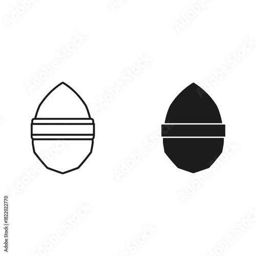 Cosmetic powder puff icon and silhouette for makeup application