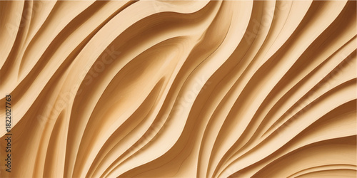 Golden silk texture flowing over a smooth brown wood background pattern