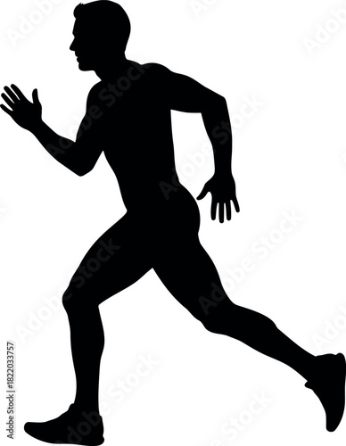 Runner silhouette dynamic action pose