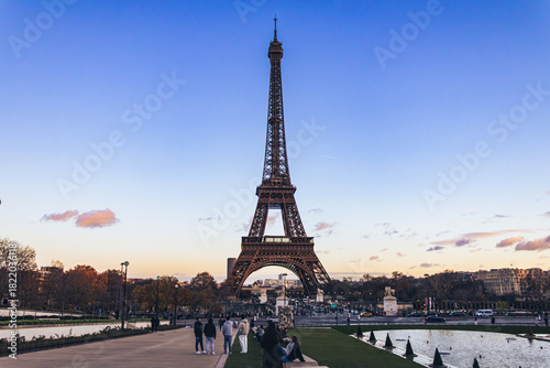 Sunset in the Eiffel tower