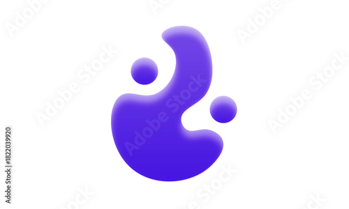 Abstract Organic Fluid Shape with Neon Glow