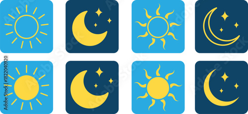 Celestial tarot cards with sun and moon designs