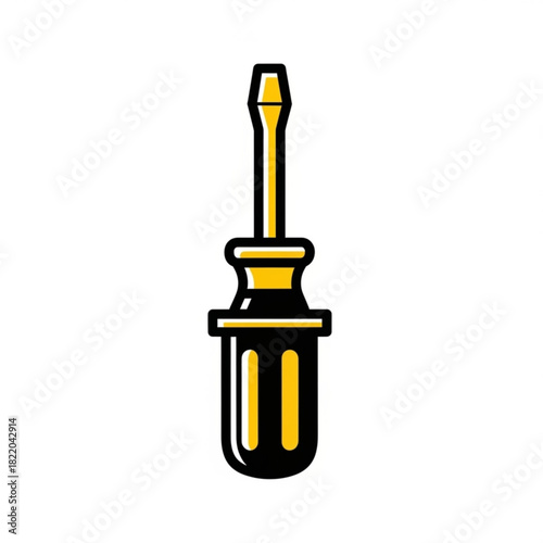 Flathead screwdriver tool isolated on white background