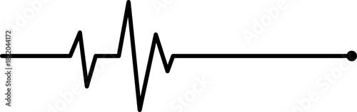 Simple black and white heartbeat ekg line graphic