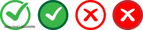 Green checkmarks and red xs indicating correct and incorrect choices