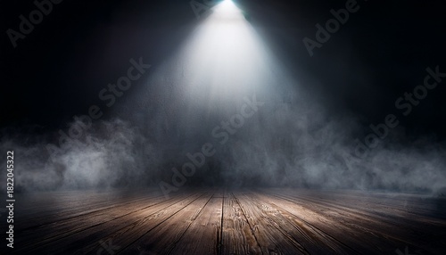 dark smoky room with spotlight