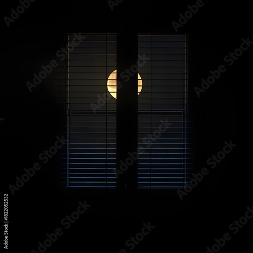 Moonlight Glow Through Window Blinds, Dusty Light Beams, Cinematic Room