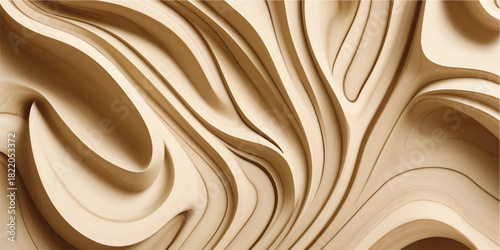Luxurious golden silk texture with a smooth, flowing brown and cream wood grain pattern design