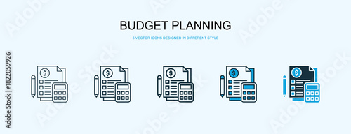 Budget Planning Icon Different Style Vector Illustration