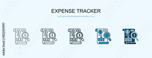 Expense Tracker Icon Different Style Vector Illustration