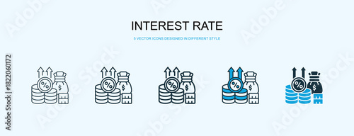 Interest Rate Icon Different Style Vector Illustration