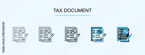 Tax Document Icon Different Style Vector Illustration