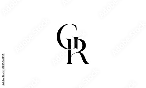 GR initial letters or GR monogram logo