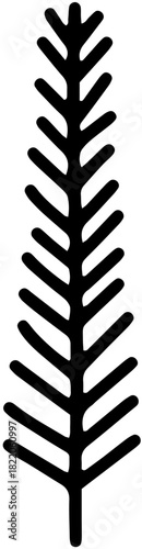 Illustration vectorielle minimaliste d'un sapin de Noël, réalisée avec un style de dessin au trait . Idéale pour les cartes de vœux modernes, les étiquettes cadeaux, les motifs et les projet