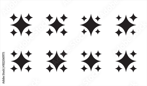 Elegant Vector Sparkle Shapes for Light Effects, Decoration, and Graphic Design