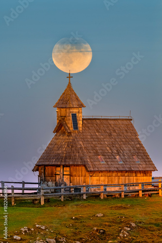 Wooden alpine chapel 