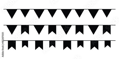 Bunting flags banner best for Birthday party . Carnival garland with flags hanging on rope banner. Triangular pennant decoration festival. Perfect for party, Birthday, Christmas etc.