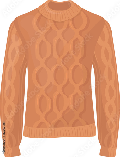 Knitted wool sweater with classic pattern cartoon icon