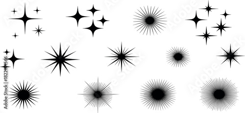 Twinkling Star Burst Vector Icons for Graphic Design Elements
