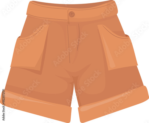 Safari shorts cartoon icon. Travel clothes wear
