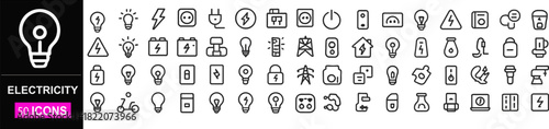 Electricity icon set. Power related icon. vector illustration.eps